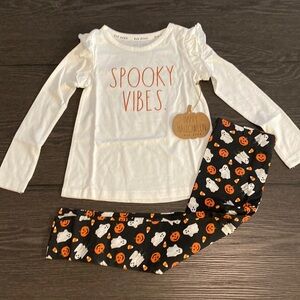 Rae Dunn little girls Spooky Vibes set. Size 5/6. Long sleeve top & leggings.